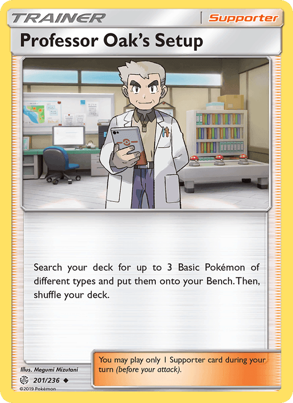 Professor Oak’s Setup, card 201 from Cosmic Eclipse