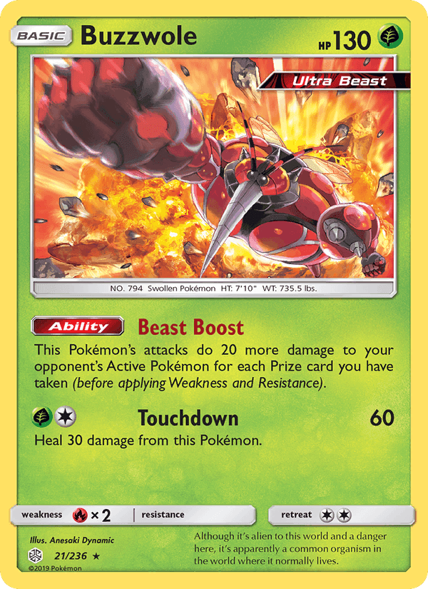 Buzzwole, card 21 from Cosmic Eclipse