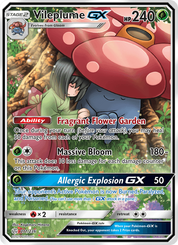 Vileplume GX, carta 211 di Cosmic Eclipse