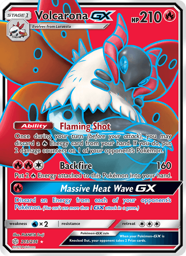 Volcarona GX, card 213 from Cosmic Eclipse