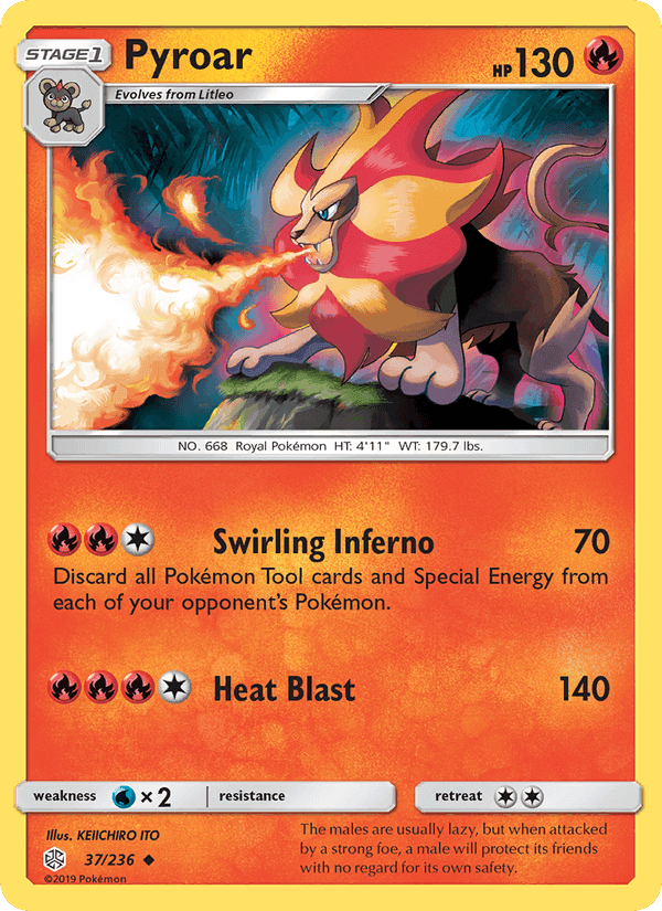 Pyroar, carte 37 de Cosmic Eclipse