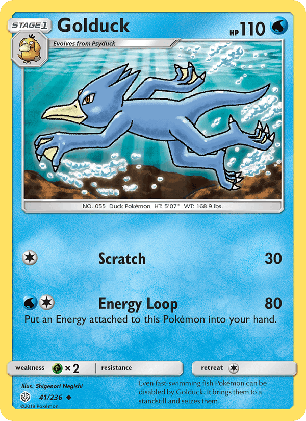 Golduck, card 41 from Cosmic Eclipse