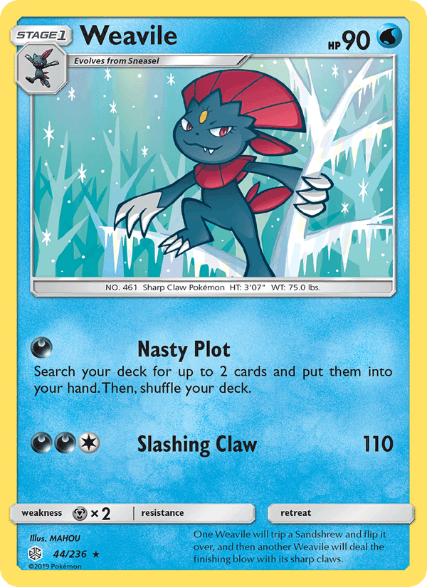 Weavile, card 44 from Cosmic Eclipse