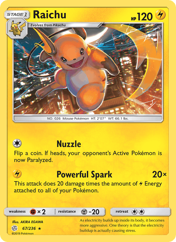 Raichu, card 67 from Cosmic Eclipse
