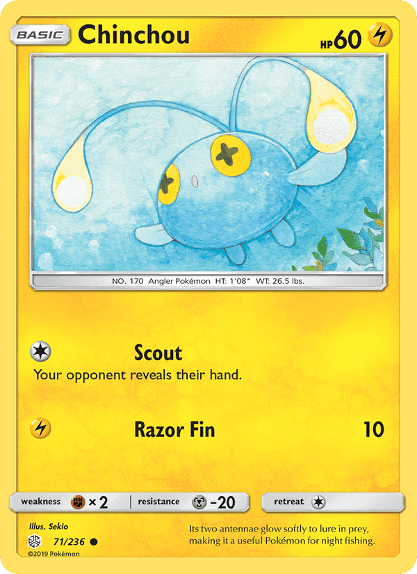 Chinchou, card 71 from Cosmic Eclipse