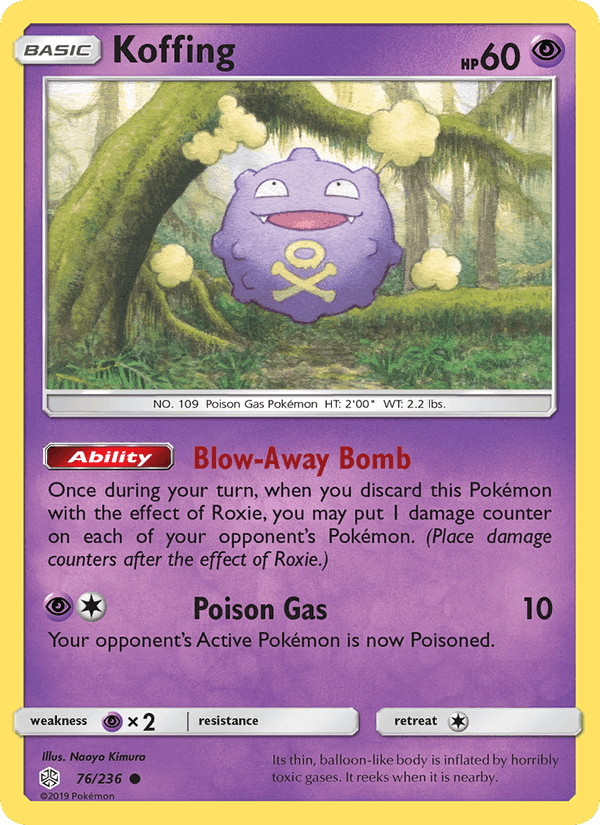 Koffing, card 76 from Cosmic Eclipse
