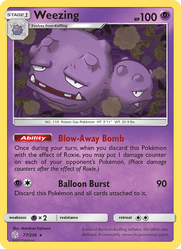 Weezing, card 77 from Cosmic Eclipse