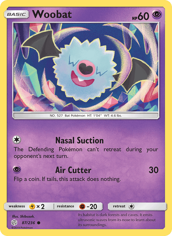 Woobat, card 87 from Cosmic Eclipse
