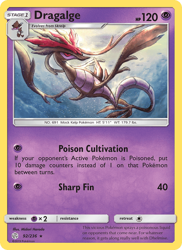 Dragalge, card 92 from Cosmic Eclipse