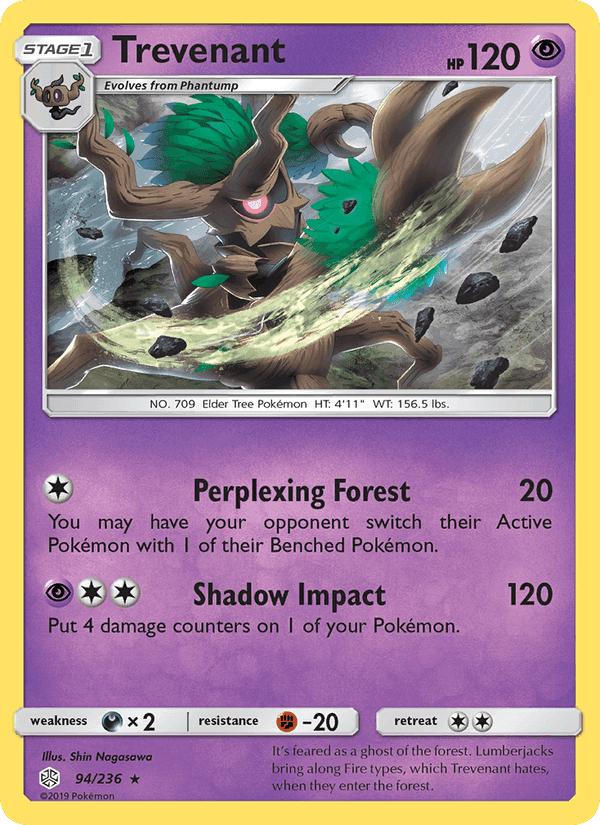 Trevenant, card 94 from Cosmic Eclipse