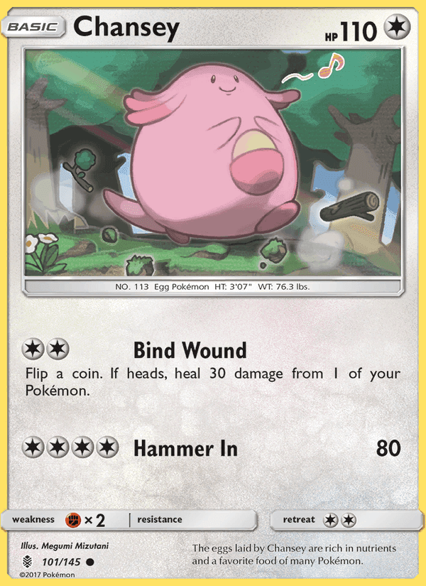 Chansey, card 101 from Guardians Rising