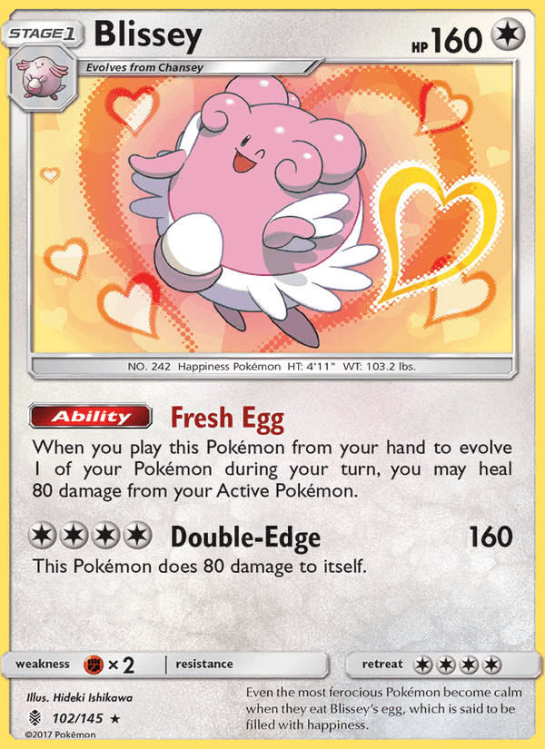 Blissey, card 102 from Guardians Rising