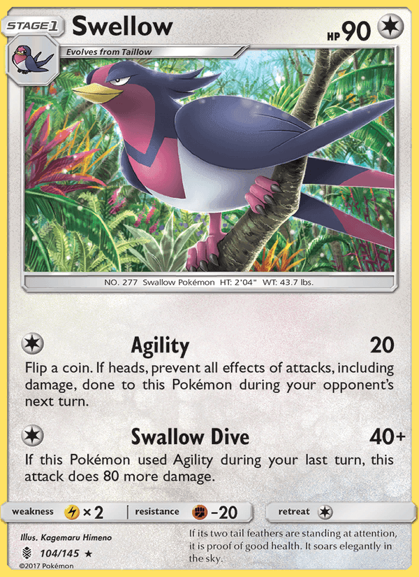 Swellow, card 104 from Guardians Rising
