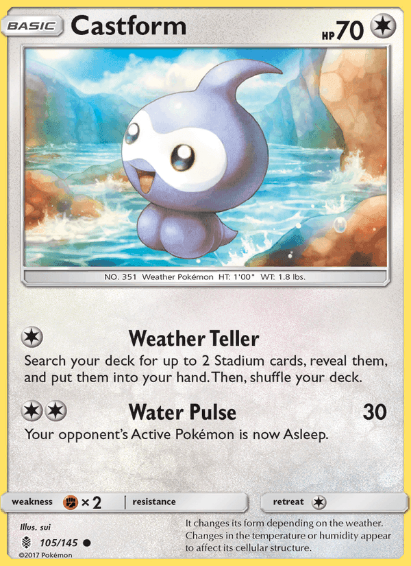 Castform, card 105 from Guardians Rising