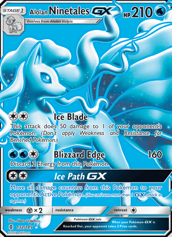 Alolan Ninetales GX, card 132 from Guardians Rising