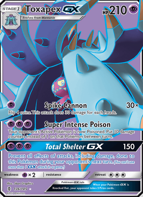Toxapex GX, card 136 from Guardians Rising