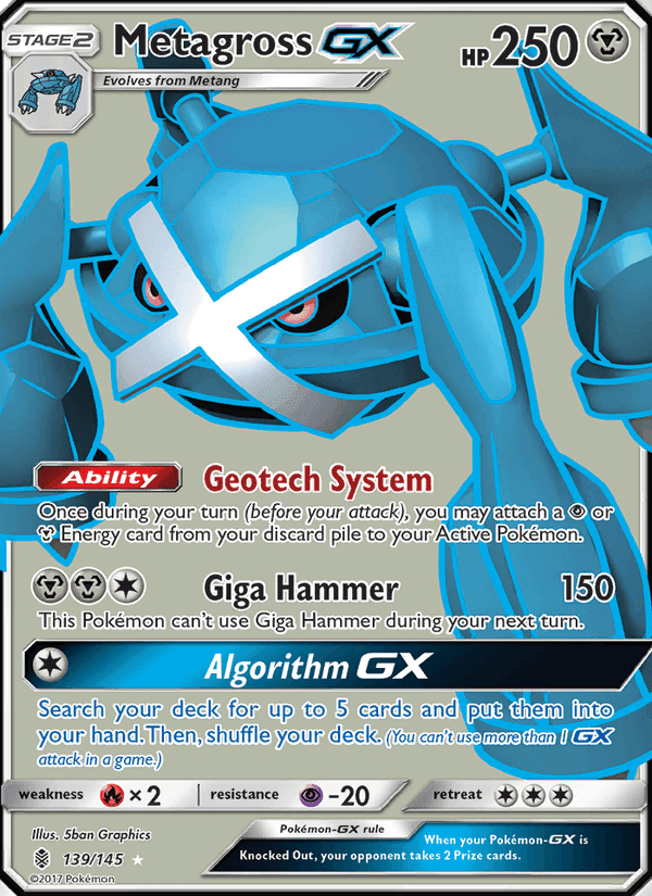 Metagross GX, card 139 from Guardians Rising