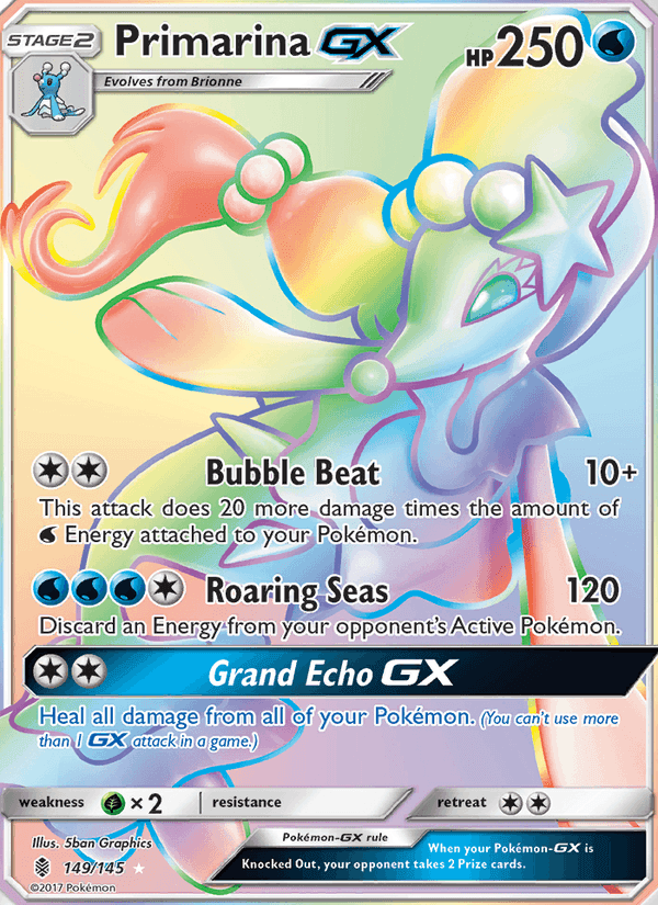 Primarina GX, card 149 from Guardians Rising
