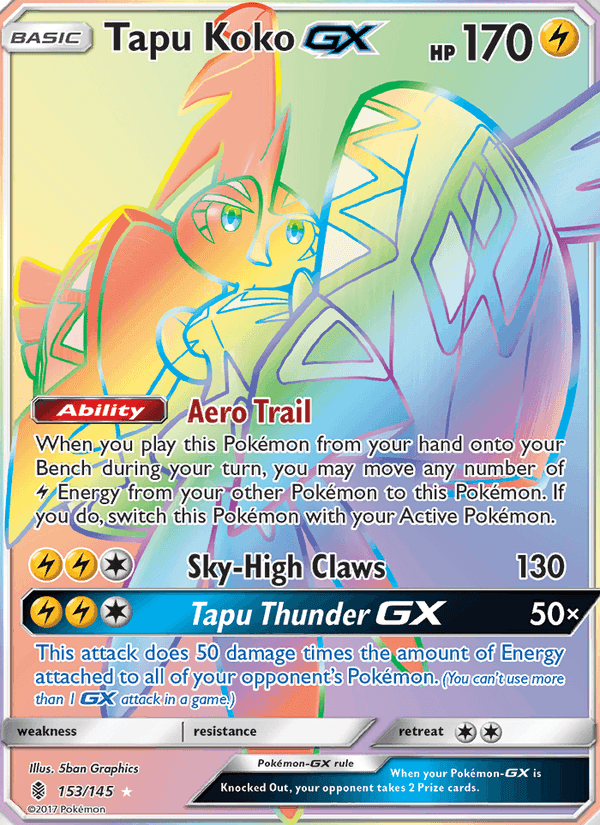 Tapu Koko GX, card 153 from Guardians Rising
