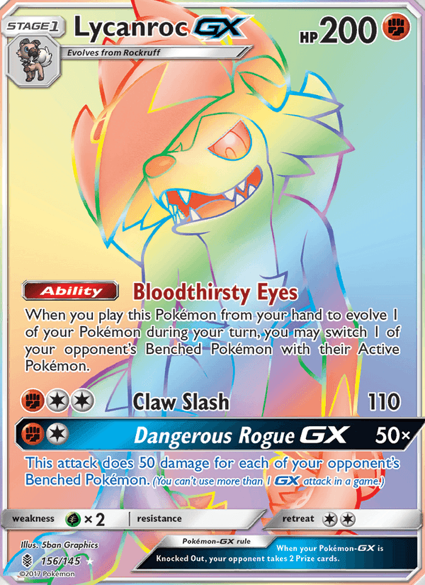 Lycanroc GX, card 156 from Guardians Rising
