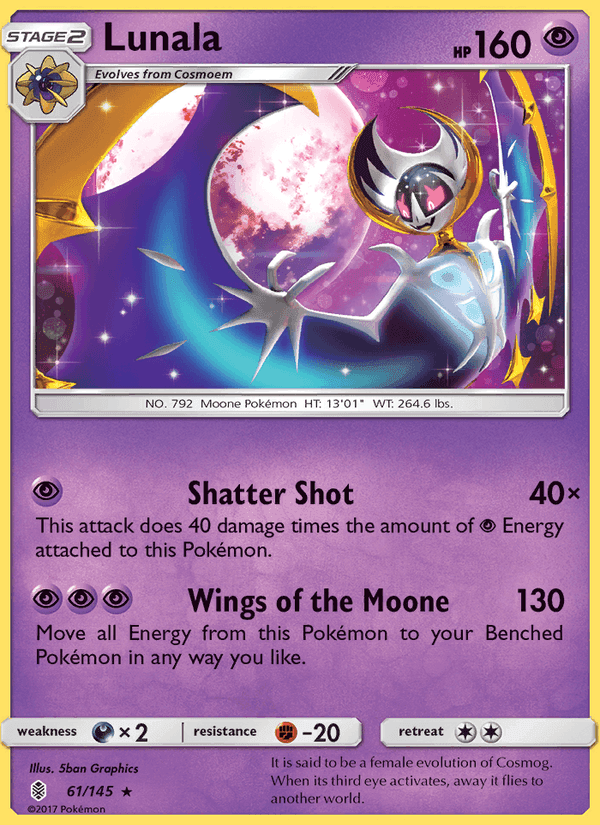 Lunala, card 61 from Guardians Rising