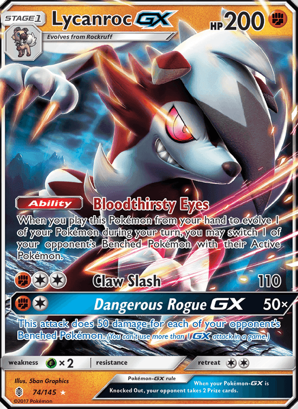 Lycanroc GX, card 74 from Guardians Rising