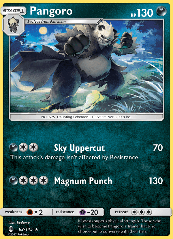 Pangoro, card 82 from Guardians Rising
