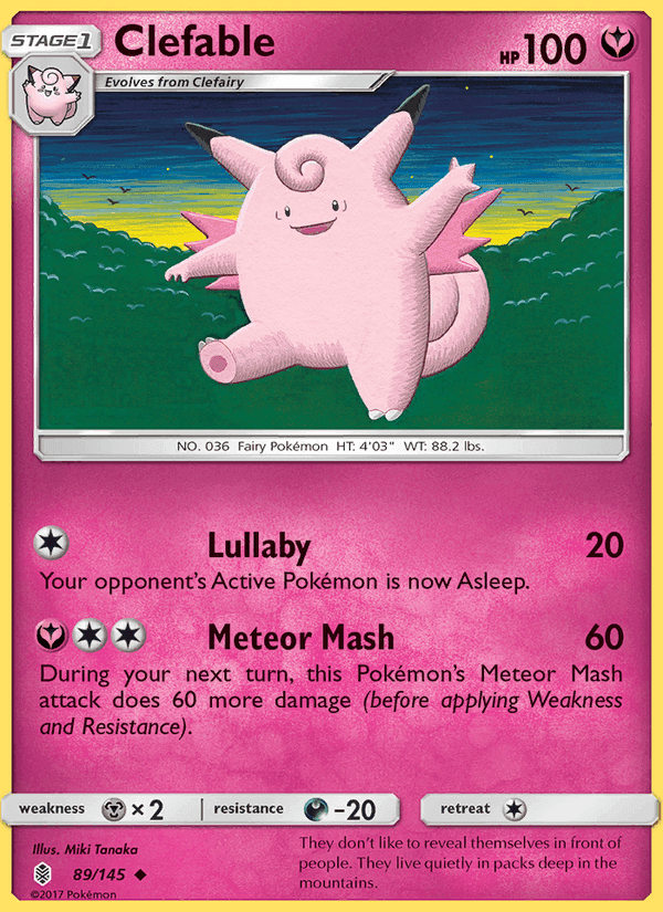 Clefable, card 89 from Guardians Rising