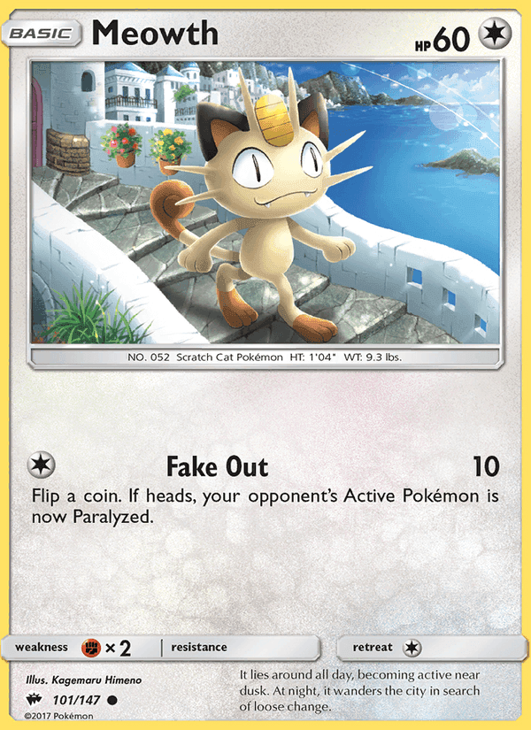 Meowth, card 101 from Burning Shadows