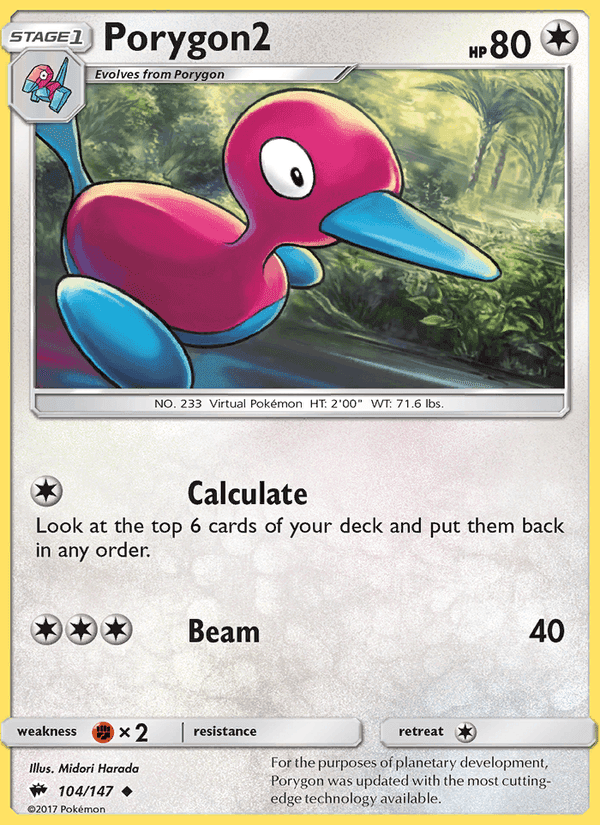Porygon2, card 104 from Burning Shadows
