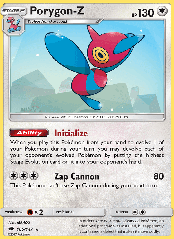 Porygon-Z, card 105 from Burning Shadows