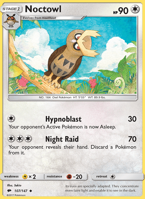 Noctowl, card 107 from Burning Shadows