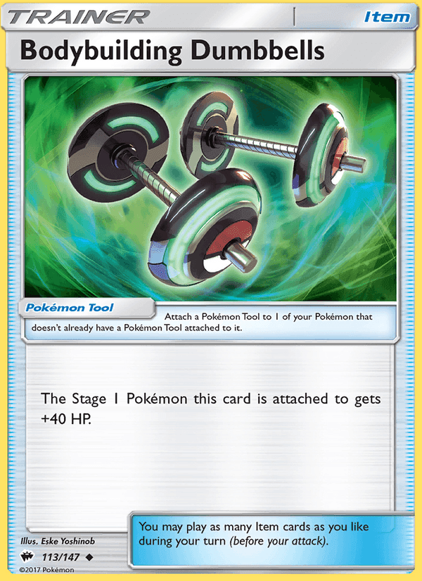 Bodybuilding Dumbbells, card 113 from Burning Shadows