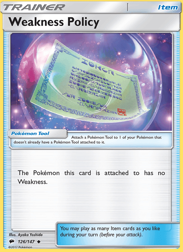 Weakness Policy, card 126 from Burning Shadows
