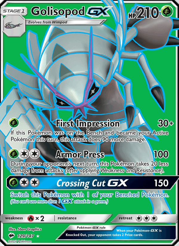 Golisopod GX, card 129 from Burning Shadows
