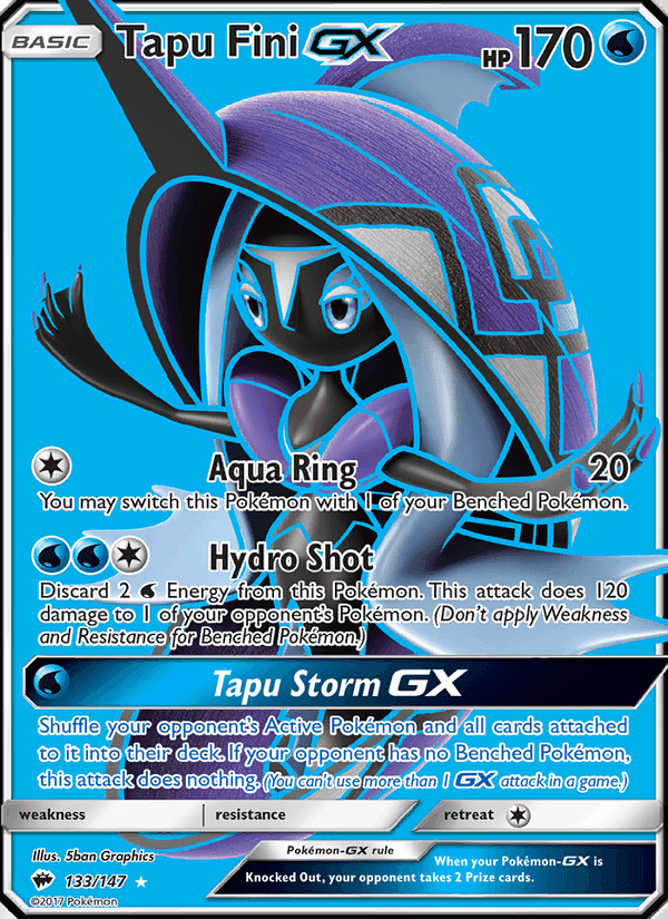 Tapu Fini GX, card 133 from Burning Shadows