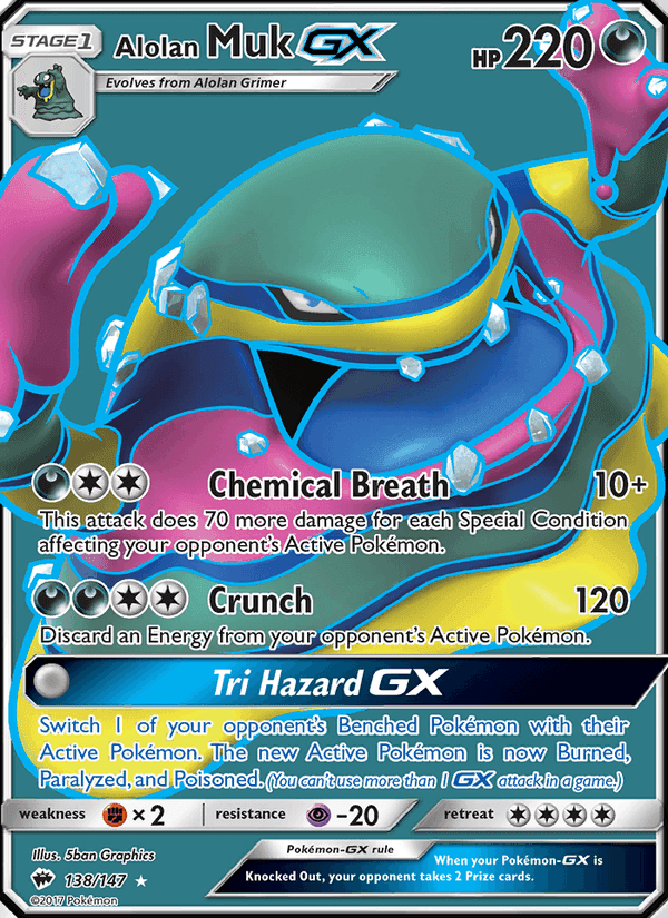 Alolan Muk GX, card 138 from Burning Shadows