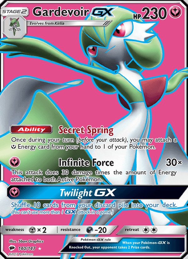 Gardevoir GX, card 140 from Burning Shadows