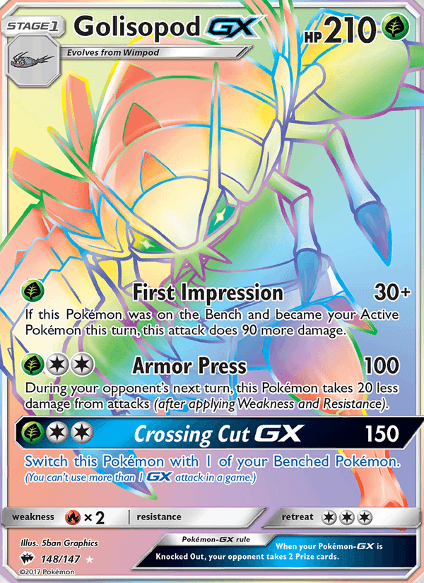 Golisopod GX, card 148 from Burning Shadows
