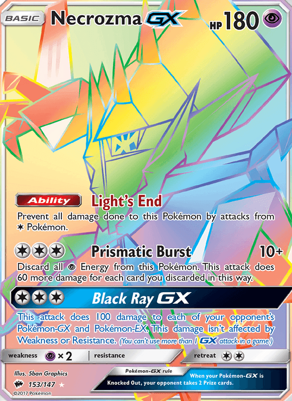 Necrozma GX, card 153 from Burning Shadows