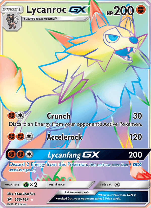 Lycanroc GX, card 155 from Burning Shadows