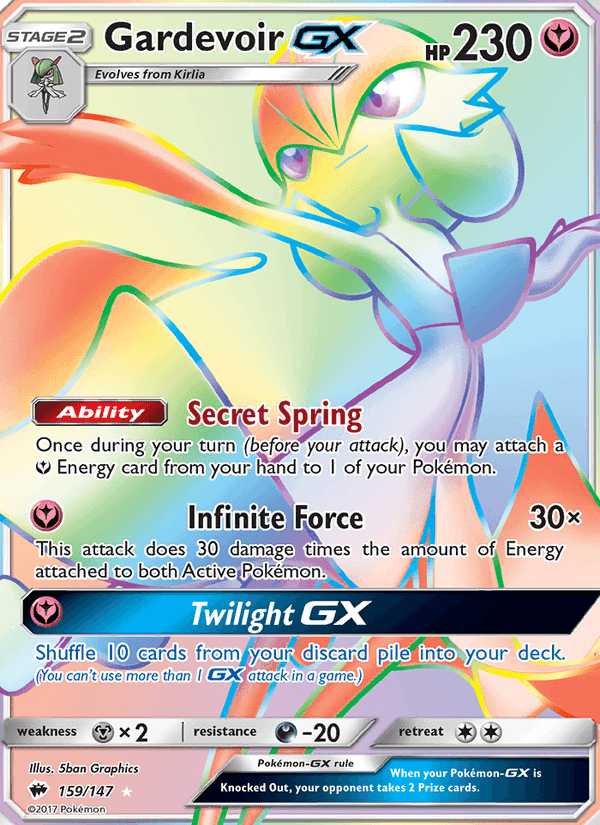 Gardevoir GX, card 159 from Burning Shadows