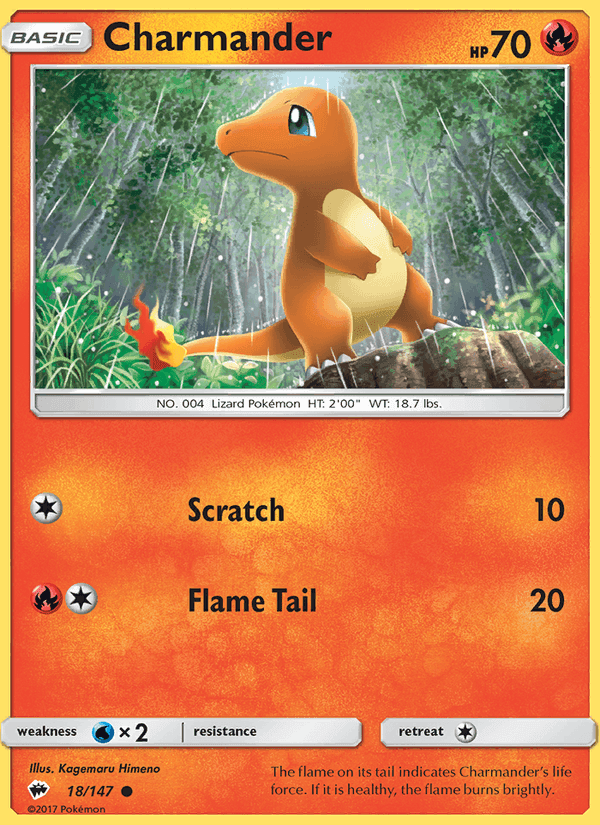 Charmander, carta 18 de Burning Shadows
