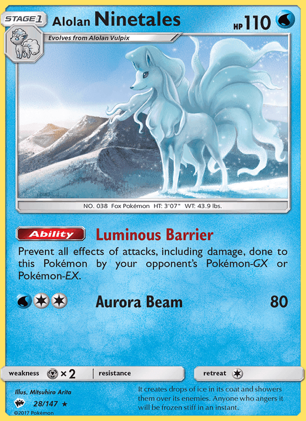Alolan Ninetales, carte 28 de Burning Shadows