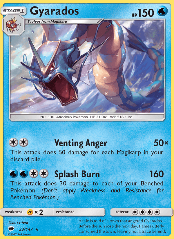 Gyarados, card 33 from Burning Shadows