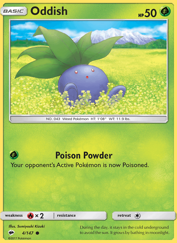 Oddish, card 4 from Burning Shadows
