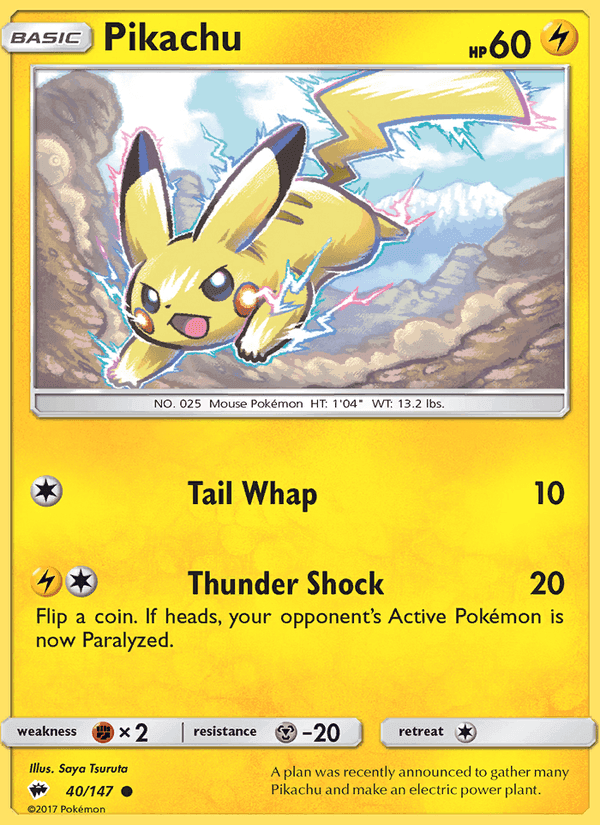 Burning Shadows の 40 番、Pikachu