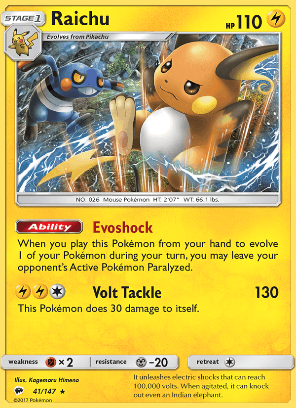 Burning Shadows の 41 番、Raichu