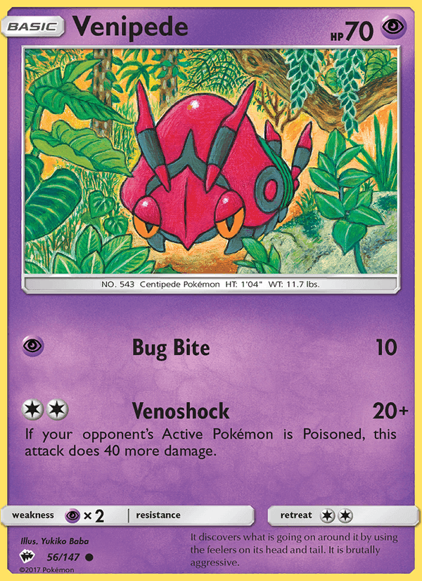 Venipede, card 56 from Burning Shadows