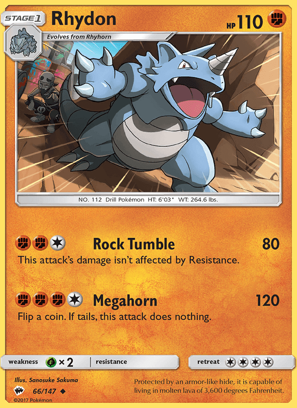 Rhydon, card 66 from Burning Shadows